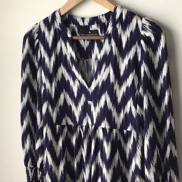 Tuckernuck Pomander Place Navy Ikat Kenzo Dress XS - Picture 13 of 15
